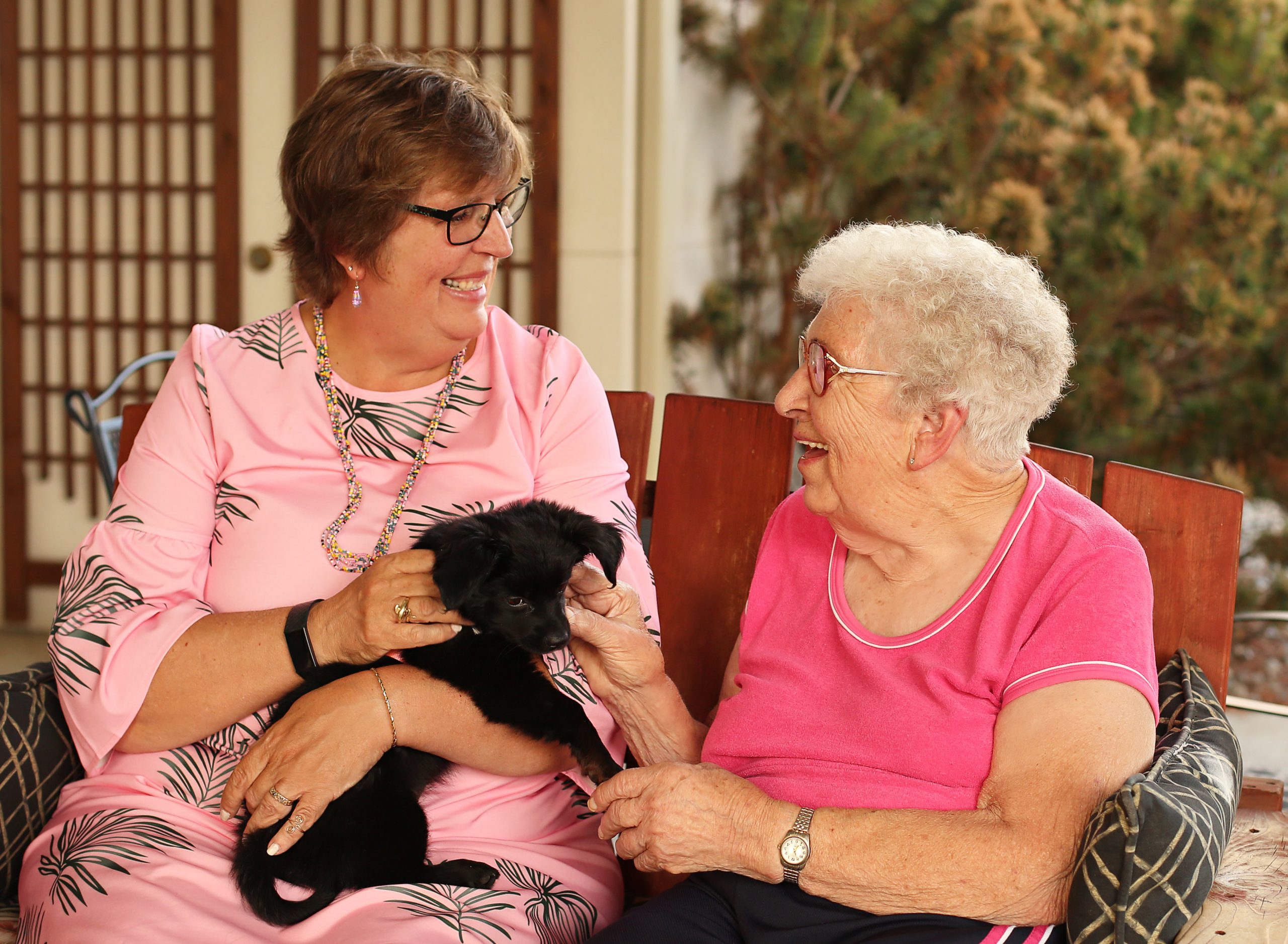 Melanie with dog, pet friendly retirement community